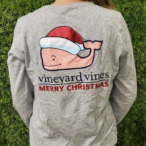 Vineyard VInes Christmas Whale Long Sleeve Tee